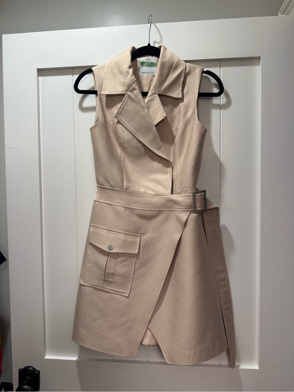 C/MEO Collective Sleeveless Beige Trench Wrap Dress